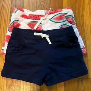 Carters, girls shorts. Two pairs. Size 6.